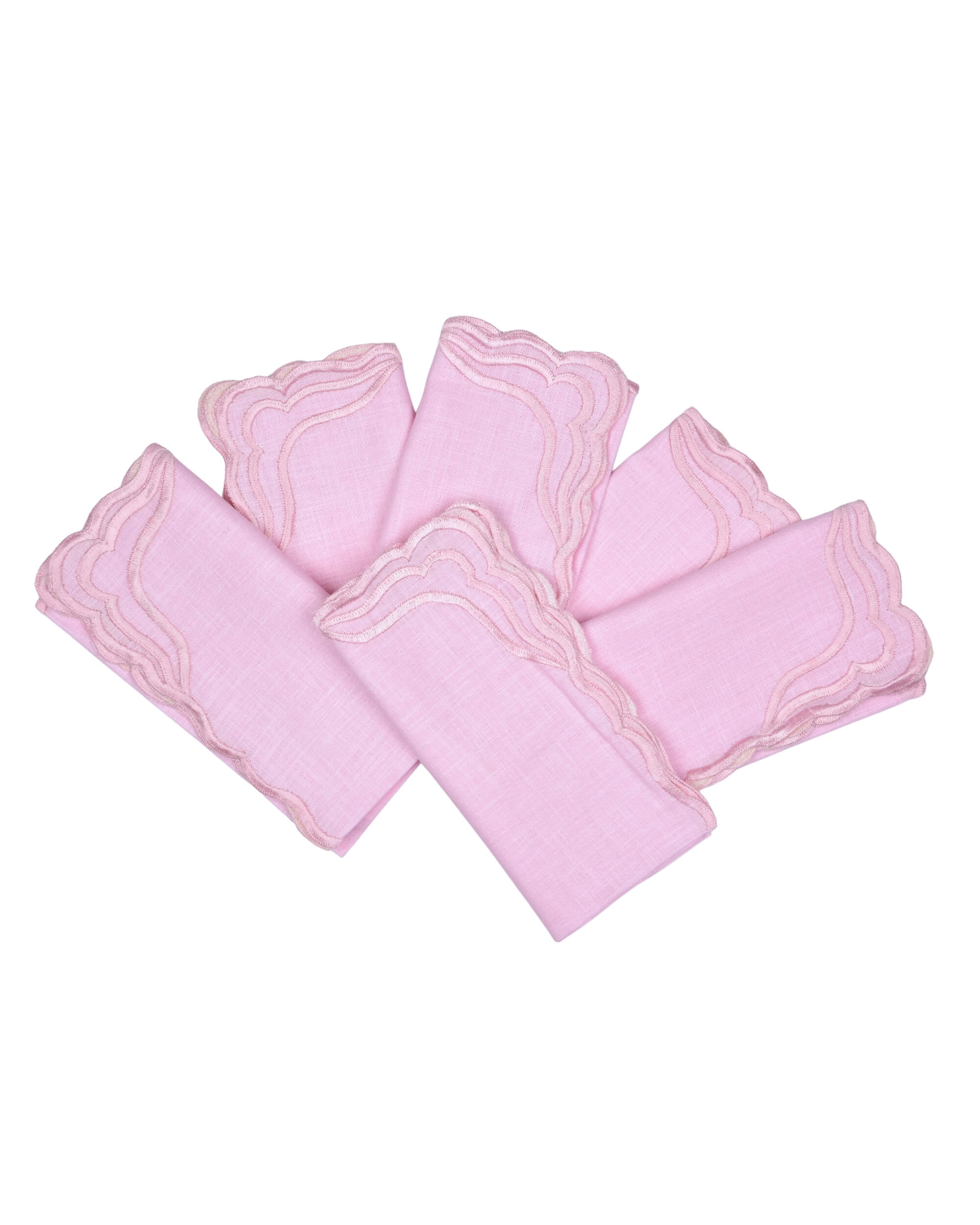 Premsons® Elegant Linen-Cotton Table Napkins – 16x16 Inch (Pack of 6) | Reusable & Machine Washable | Ideal for Dining, Parties, Weddings, Restaurants & Hotels - Light Pink