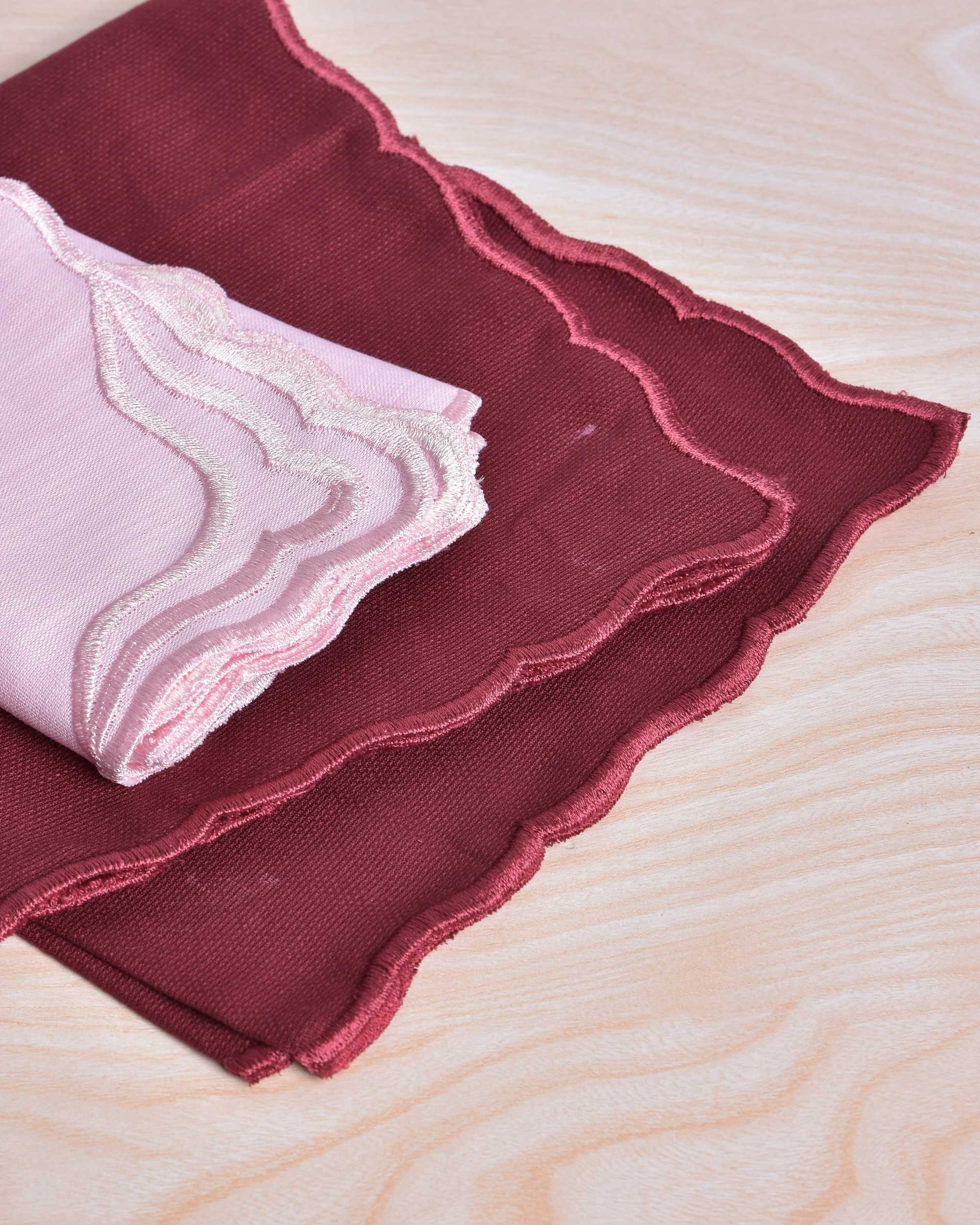 Premsons® Elegant Linen-Cotton Table Napkins – 16x16 Inch (Pack of 6) | Reusable & Machine Washable | Ideal for Dining, Parties, Weddings, Restaurants & Hotels - Light Pink