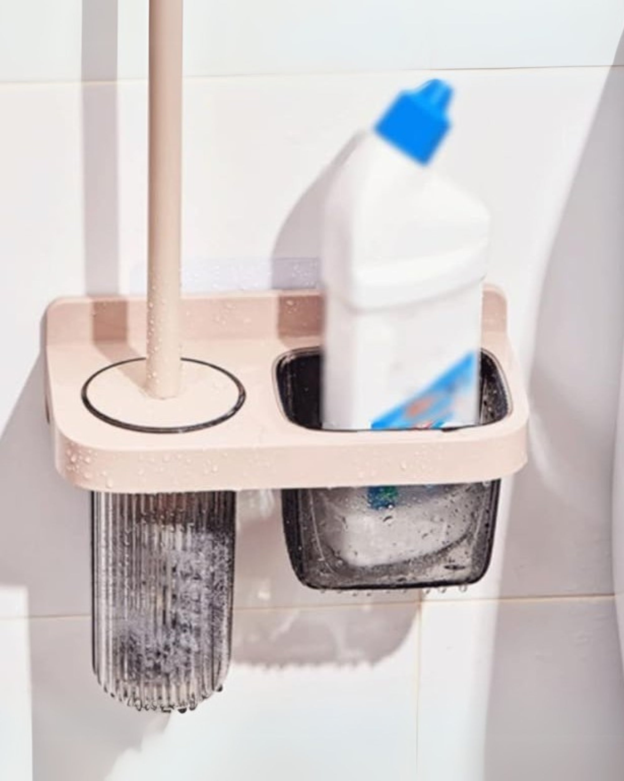 Premsons® Toilet Brush Holder Set | Strong Cleaning Bathroom Brush with Transparent Holder | Durable & Hygienic Toilet Cleaner Set