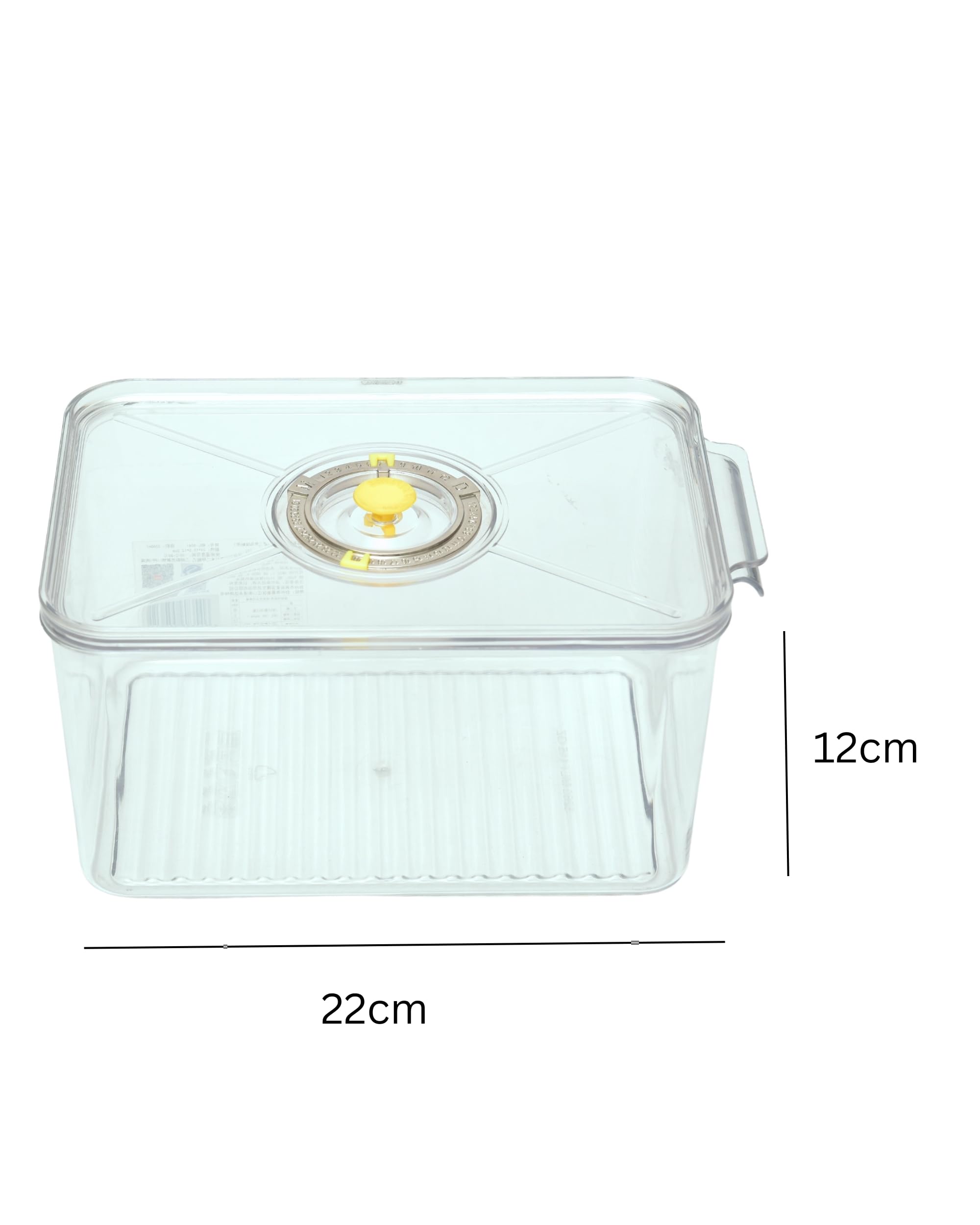 Premsons® Transparent Fridge Organizer Storage Box with Freshness Timer Lid – Ideal for Storing Vegetables & Fruits in the Kitchen, Durable and Space-Saving Acrylic Container
