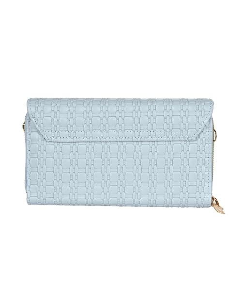 Eternia® Seraphine Wallet Sling Bag – Elegant & Versatile Faux Leather Crossbody Wallet Clutch with Detachable Straps - Light Blue