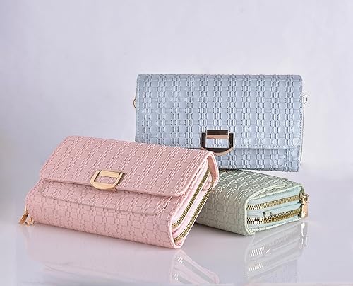 Eternia® Seraphine Wallet Sling Bag – Elegant & Versatile Faux Leather Crossbody Wallet Clutch with Detachable Straps - Lilac