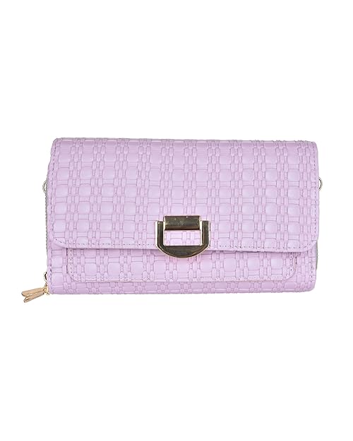 Eternia® Seraphine Wallet Sling Bag – Elegant & Versatile Faux Leather Crossbody Wallet Clutch with Detachable Straps - Lilac
