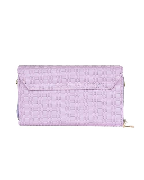 Eternia® Seraphine Wallet Sling Bag – Elegant & Versatile Faux Leather Crossbody Wallet Clutch with Detachable Straps - Lilac