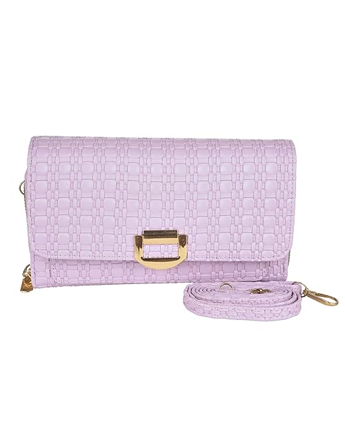 Eternia® Seraphine Wallet Sling Bag – Elegant & Versatile Faux Leather Crossbody Wallet Clutch with Detachable Straps - Lilac