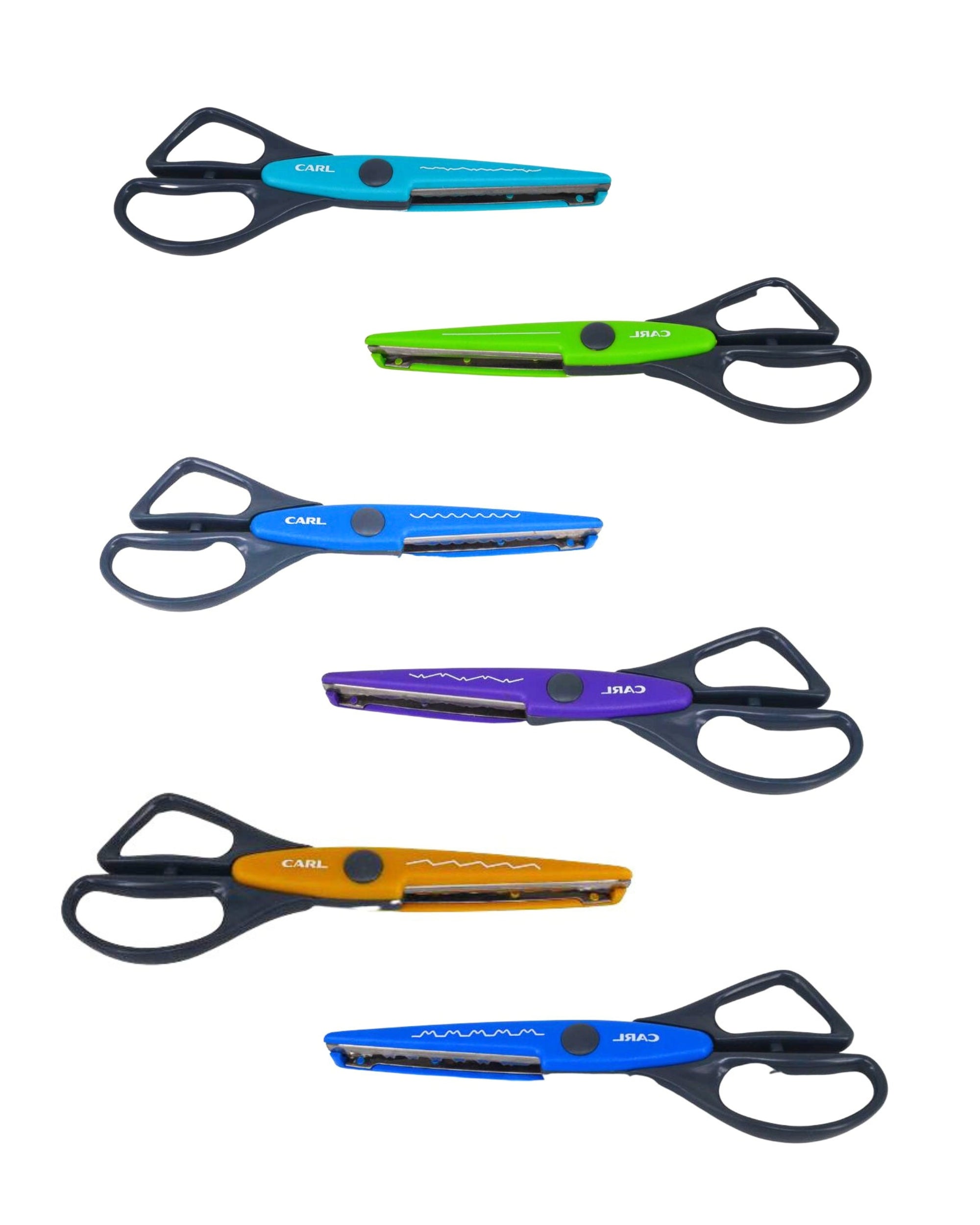Premsons® Craft Scissors Pack of 6 – Decorative Edge Scissors with Comfort-Grip Handles for Crafts, Scrapbooking, Paper Cutting – Straight, Scallop, Valley, Slate, Volcano & Deckle – Home & School Use