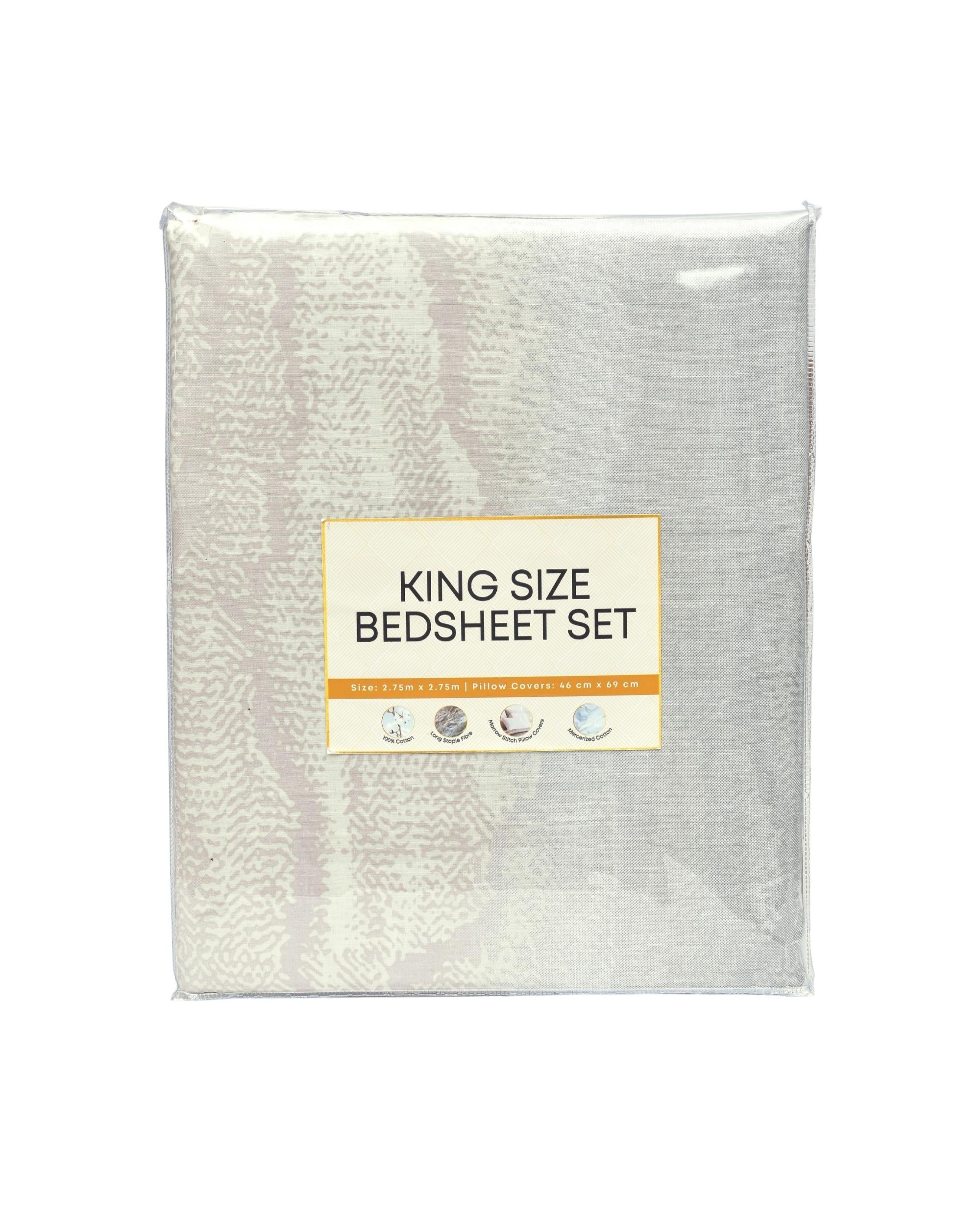 Premsons® Cotton Bed Sheet King Size Sheet with 2 Pillowcases – Premium Soft & Breathable Bedding for Full Size Beds – Luxury Bedroom Essentials - Multi