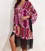 Premsons® One-Shoulder Snakeskin Print Swimsuit – Bold, Vibrant & Stylish Beachwear for Pool Parties, Vacations & Resort Looks