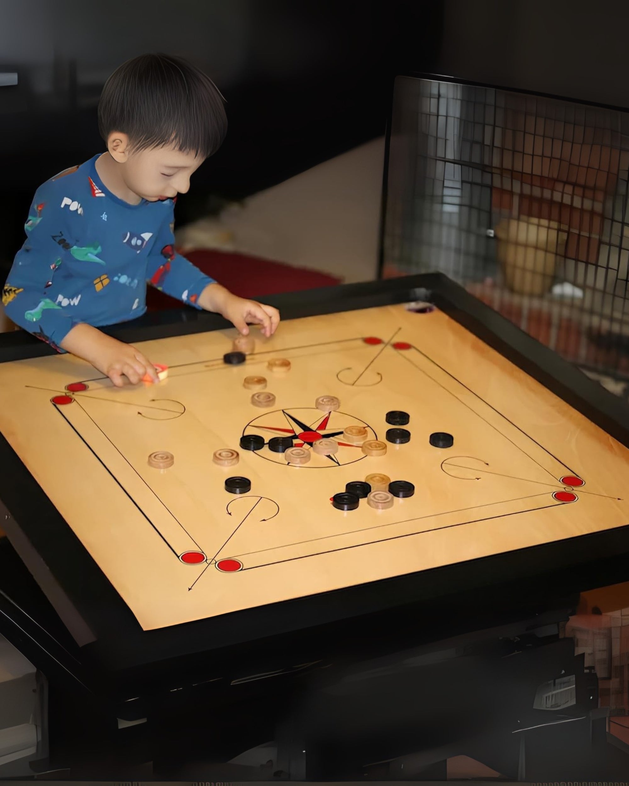 Premsons® Carrom Board – 18x18 Inch Small Size Wooden Game Board with Glossy Finish | Indoor Family Fun for Kids & Adults
