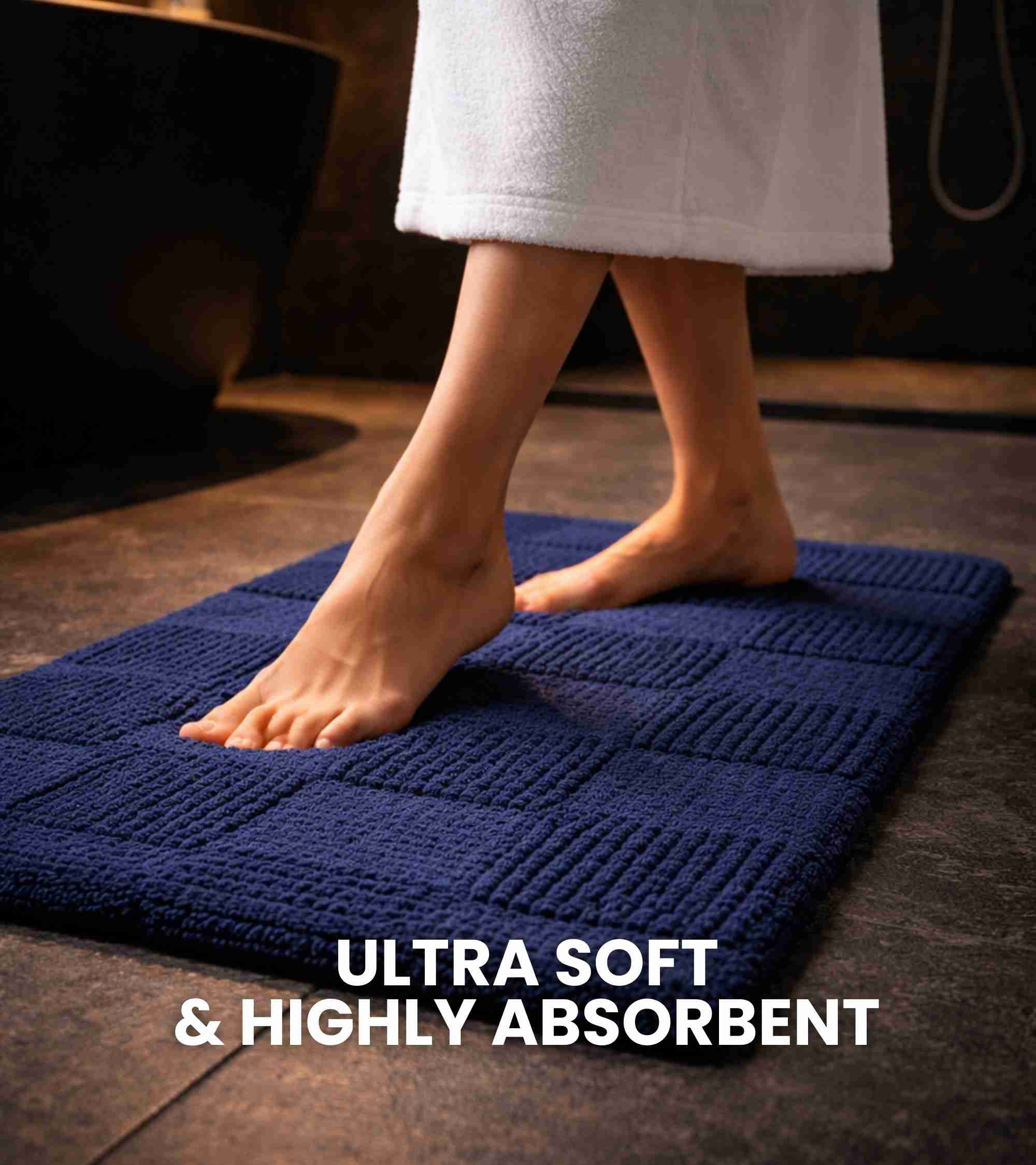 Premsons® Premium Super Soft Anti-Skid Bath Mat – Tiles Pattern (40x60 cm) | Plush, Quick Dry, Water Absorbent Bathroom Mat for Shower, Spa & Home