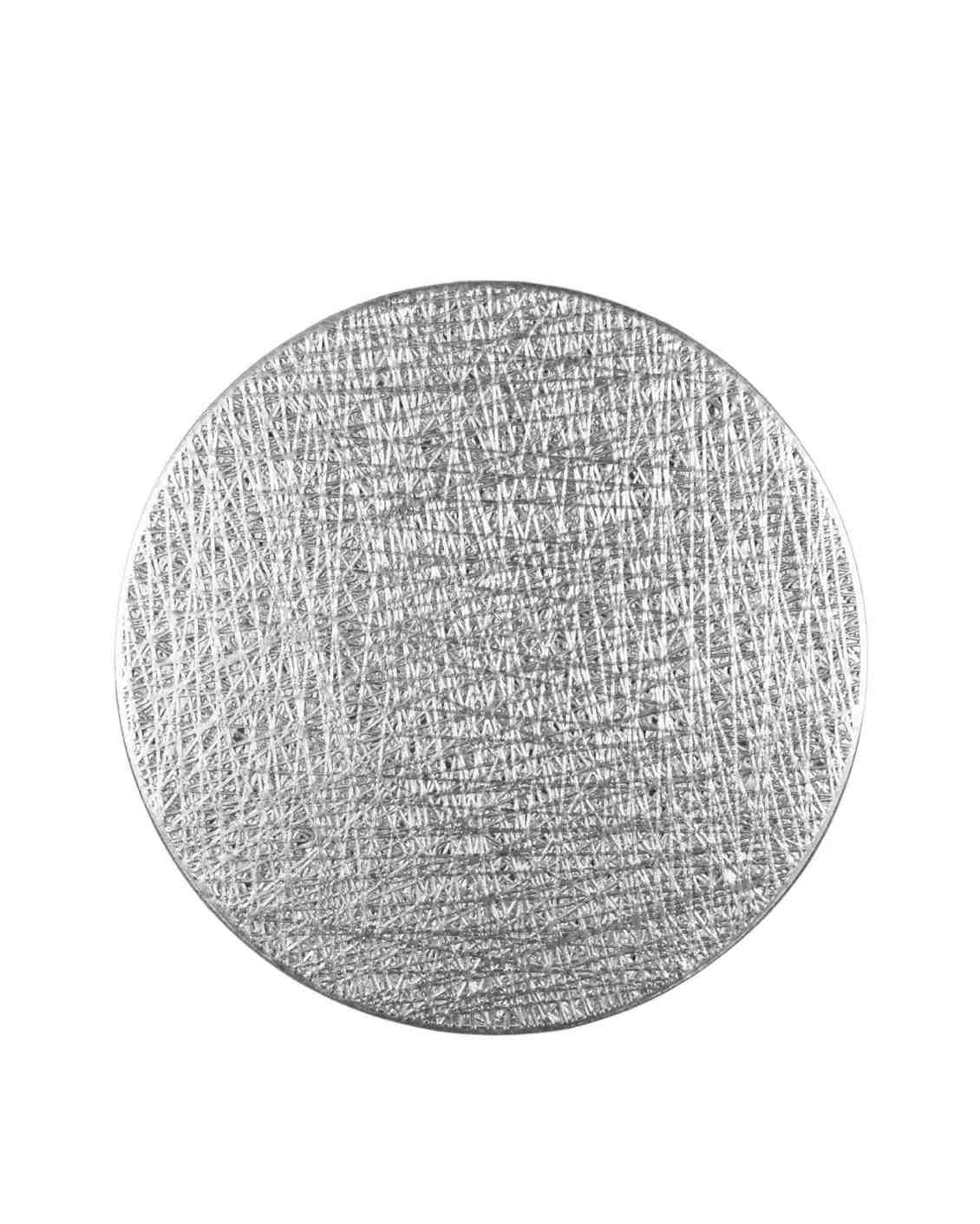 Premsons® Round Table Mat – Elegant Metallic Mesh Placemat | Washable, Wipeable, Non-Slip & Heat-Resistant | Dining Table Mat for Kitchen, Wedding & Party Décor – Silver