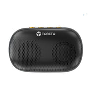 Premsons® Toreto Bang Mini 6W Portable Bluetooth 5.0 Speaker – Dual Audio Drivers, TWS Function, HD Sound, Built-in Mic, Fast Charging with Type-C Cable – Black