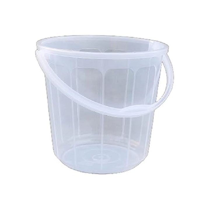 Premsons® White Transparent Plastic Bucket – 16 to 24 Litres | Sturdy, Lightweight & Multipurpose Water Storage Bucket for Bathroom, Kitchen & Household Use