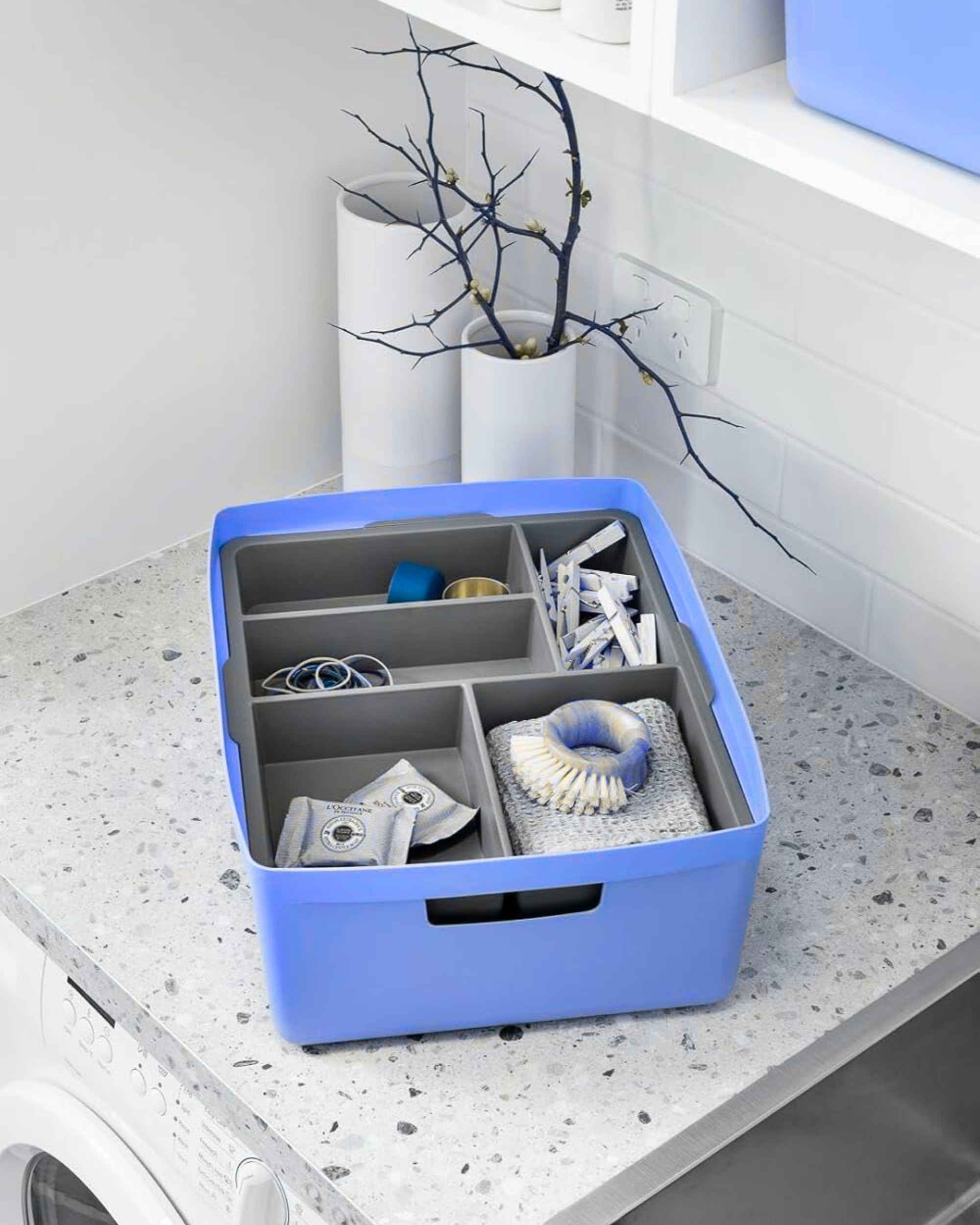 Premsons® 39 Ltr Plastic Storage Box with Lid – Multipurpose Organizer for Kitchen, Bedroom, Bathroom & Office – Stackable Storage Container for Clothes, Toys & Toiletries