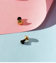 Premsons® Gold Bullet Back Shirt Studs – Premium Round Design with Black Enamel Accent for Tuxedo & Formal Wear