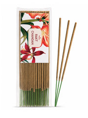 Incense stick pack of 3 with floral artwork and three brown wooden sticks