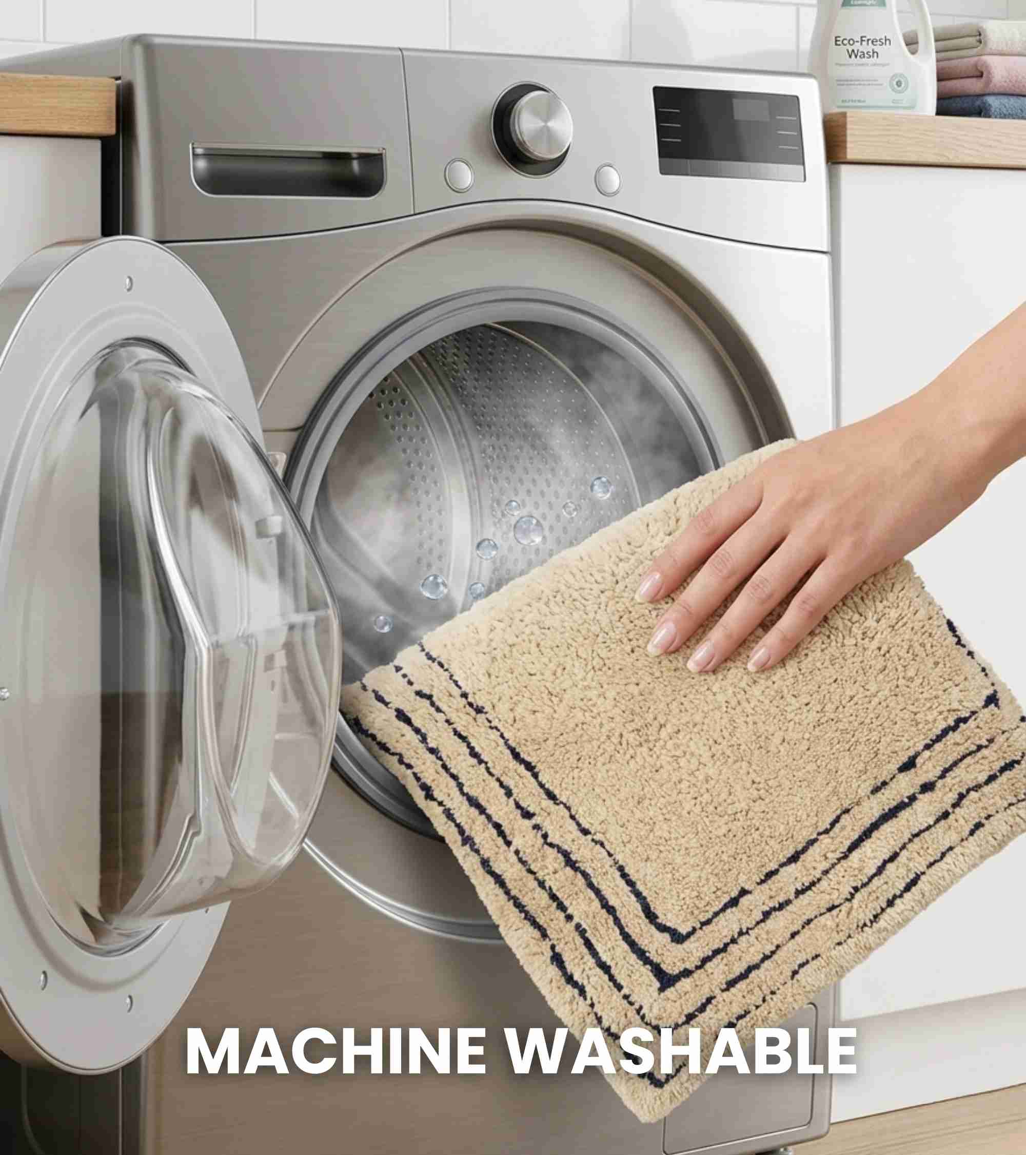 Premsons® Anti-Skid Bath Mat Line Frame | Super Soft, Water Absorbent, Quick Dry Bathroom Floor Mat for Shower & Home Use