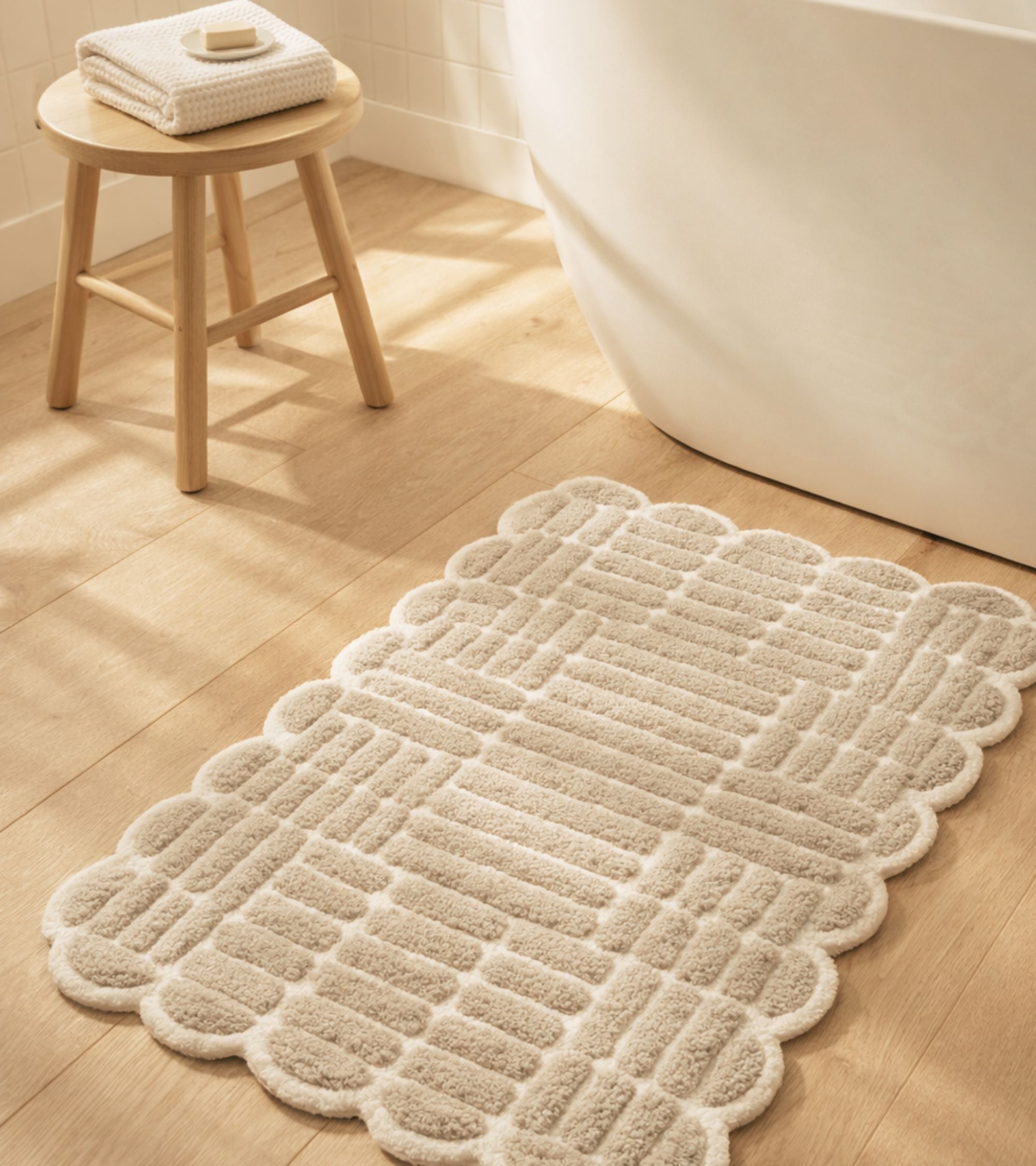 Premsons® Bath Mat Campos - Soft Absorbent Anti-Skid Bathroom Floor Mat - Quick Dry Shower Mat for Home