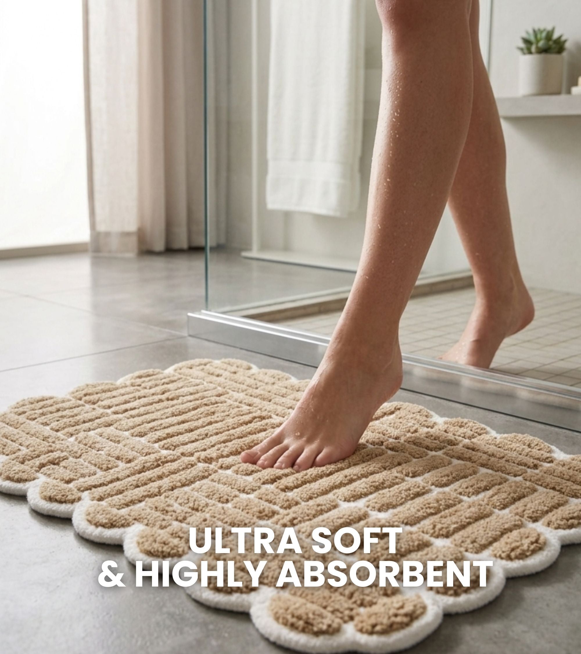 Premsons® Bath Mat Campos - Soft Absorbent Anti-Skid Bathroom Floor Mat - Quick Dry Shower Mat for Home
