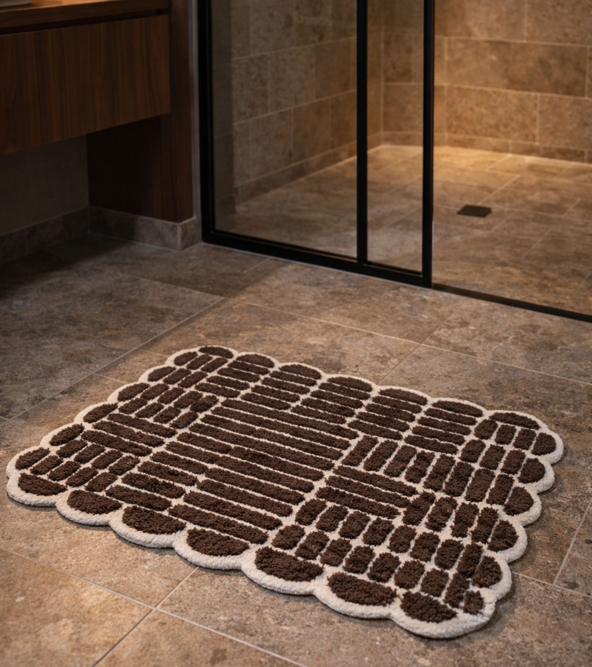 Premsons® Bath Mat Campos - Soft Absorbent Anti-Skid Bathroom Floor Mat - Quick Dry Shower Mat for Home