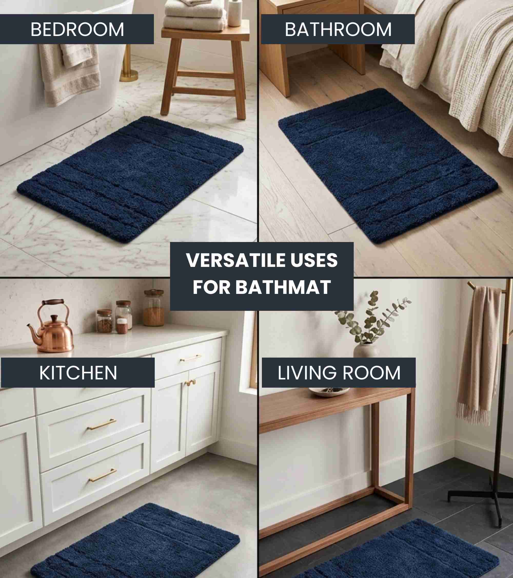 Premsons® Premium Luxury Collection Bath Mat (40x60 cm) | Plush, Non-Slip, Quick Dry Bathroom Mat for Shower, Spa & Home
