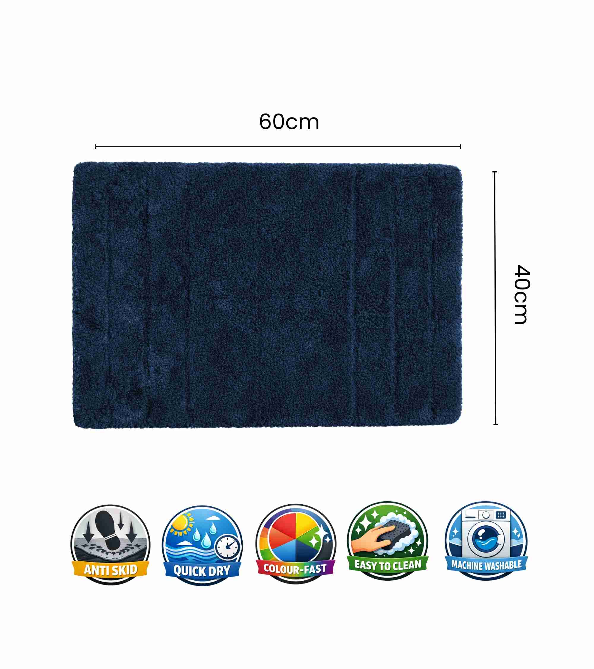 Premsons® Premium Luxury Collection Bath Mat (40x60 cm) | Plush, Non-Slip, Quick Dry Bathroom Mat for Shower, Spa & Home