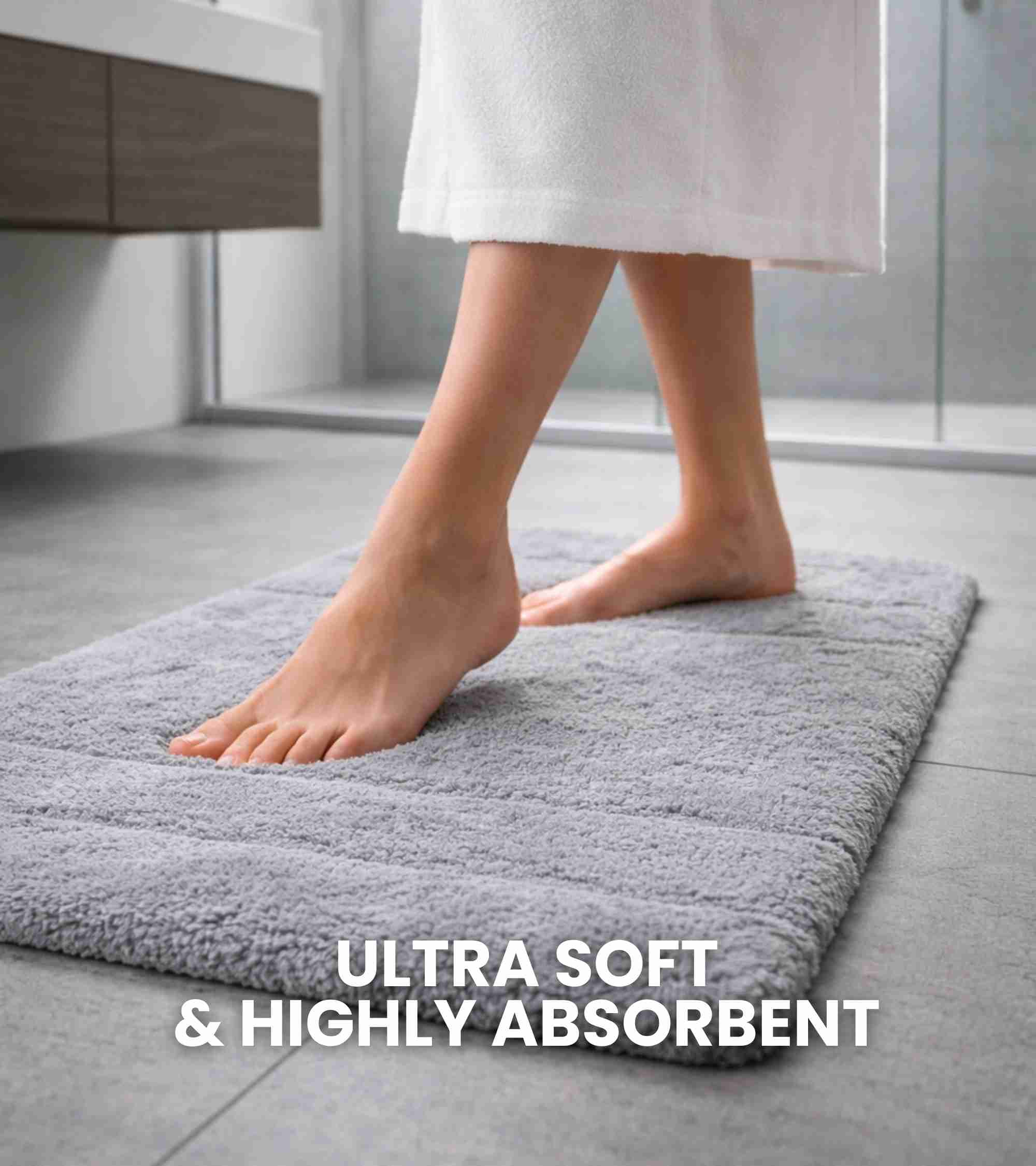 Premsons® Premium Luxury Collection Bath Mat (40x60 cm) | Plush, Non-Slip, Quick Dry Bathroom Mat for Shower, Spa & Home
