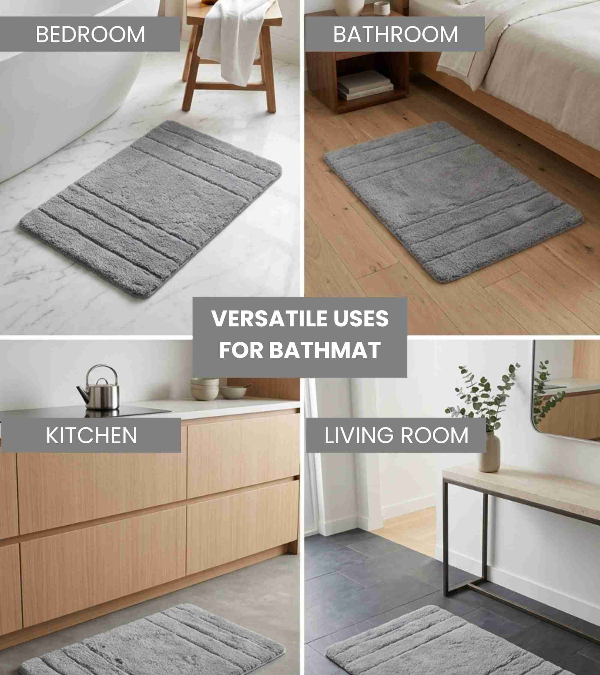 Premsons® Premium Luxury Collection Bath Mat (40x60 cm) | Plush, Non-Slip, Quick Dry Bathroom Mat for Shower, Spa & Home