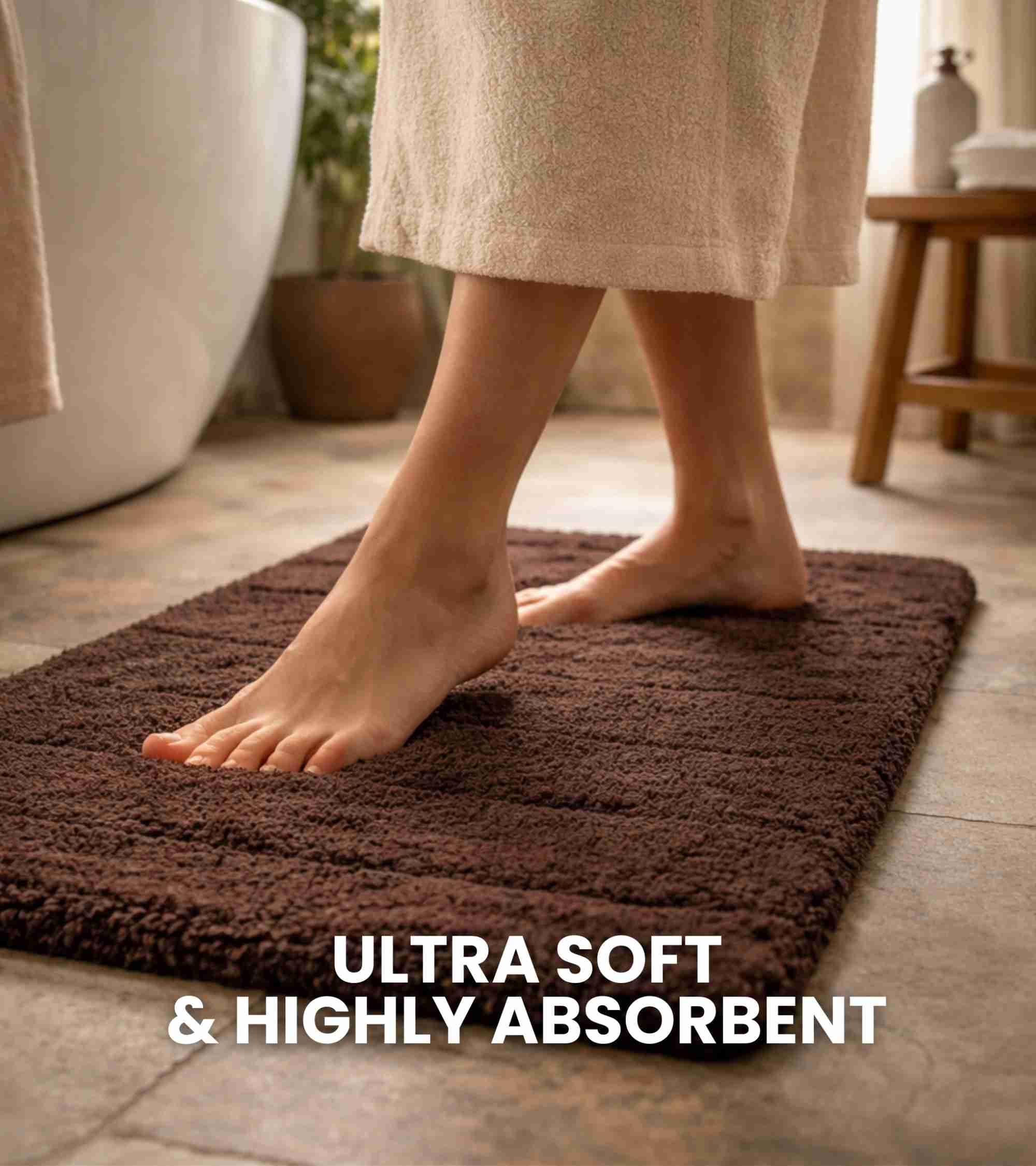 Premsons® Premium Luxury Collection Bath Mat (40x60 cm) | Plush, Non-Slip, Quick Dry Bathroom Mat for Shower, Spa & Home