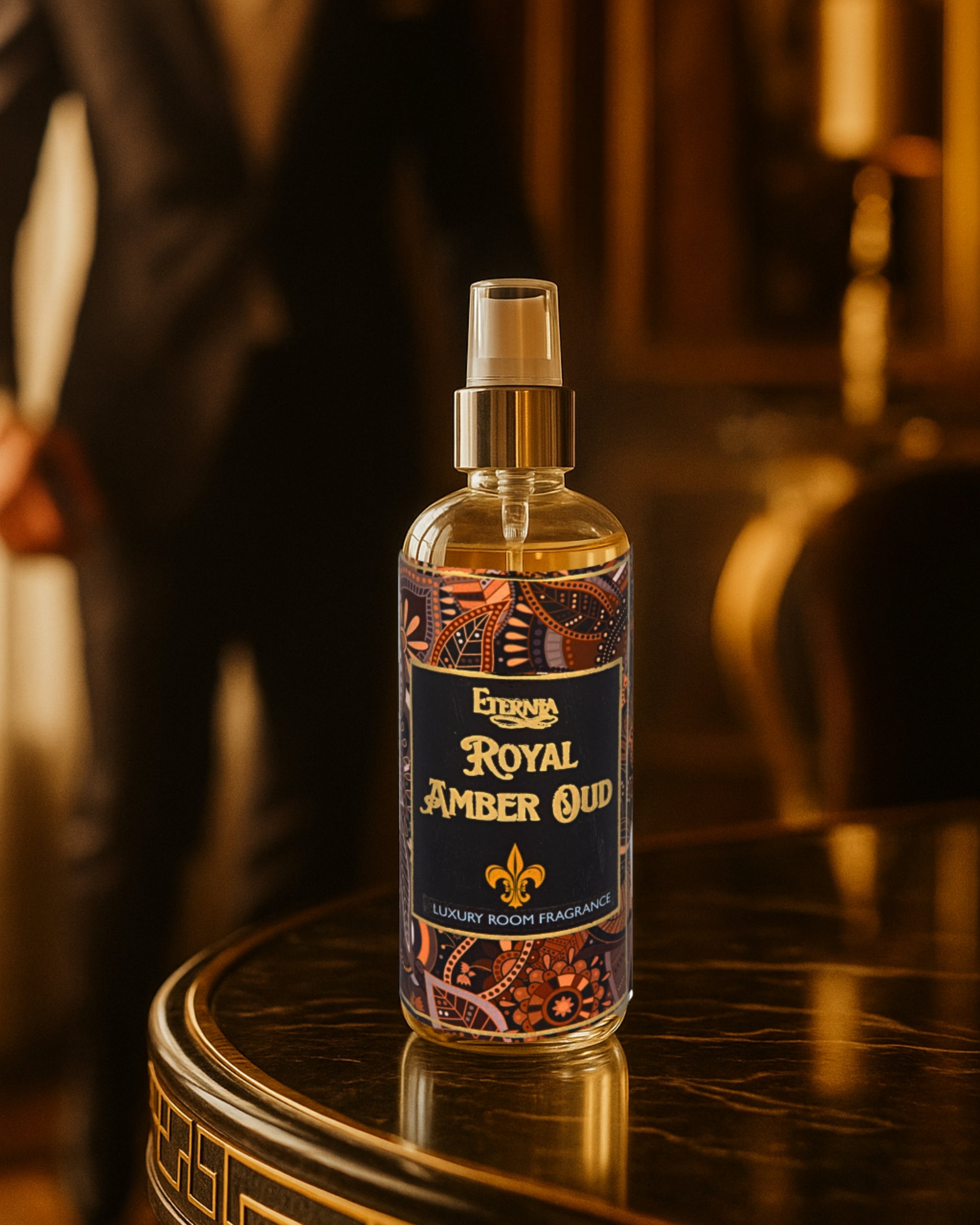 Eternia® Royal Amber Oud Room Spray – Warm Woody & Amber Aroma | Long-Lasting Premium Air Freshener for Home, Office & Living Spaces – 200ml
