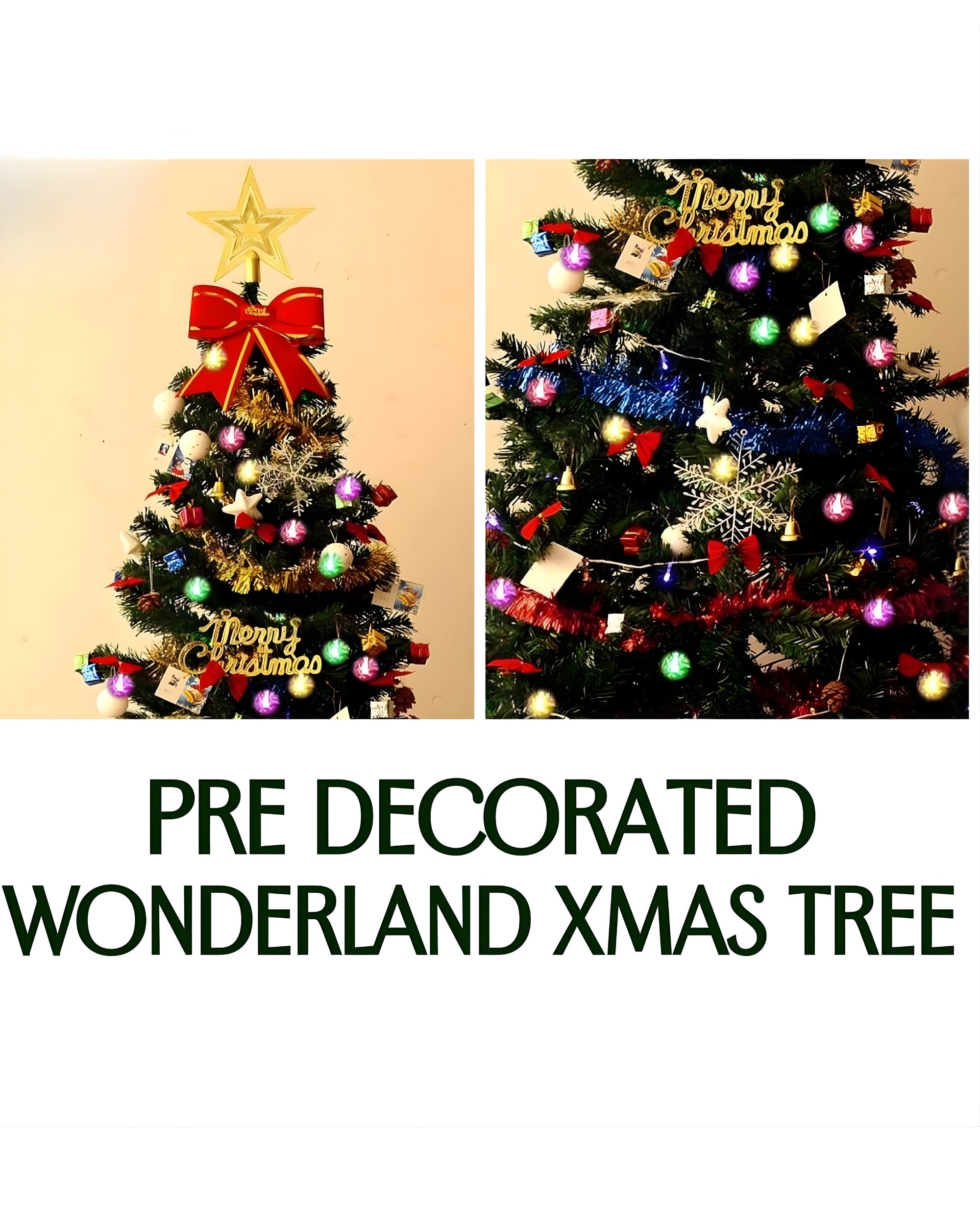Premsons® 7ft Pre-Decorated Artificial Christmas Tree with Ornaments | Premium Indoor Holiday Tree for Home & Office Décor | Easy Assembly, Reusable