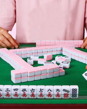 Premsons® Complete American Mahjong Set - Candy Pink Tiles – Tiles, Racks, Pushers, Dice, Beginner Guide & Storage Carry Bag – Portable Travel Game Kit
