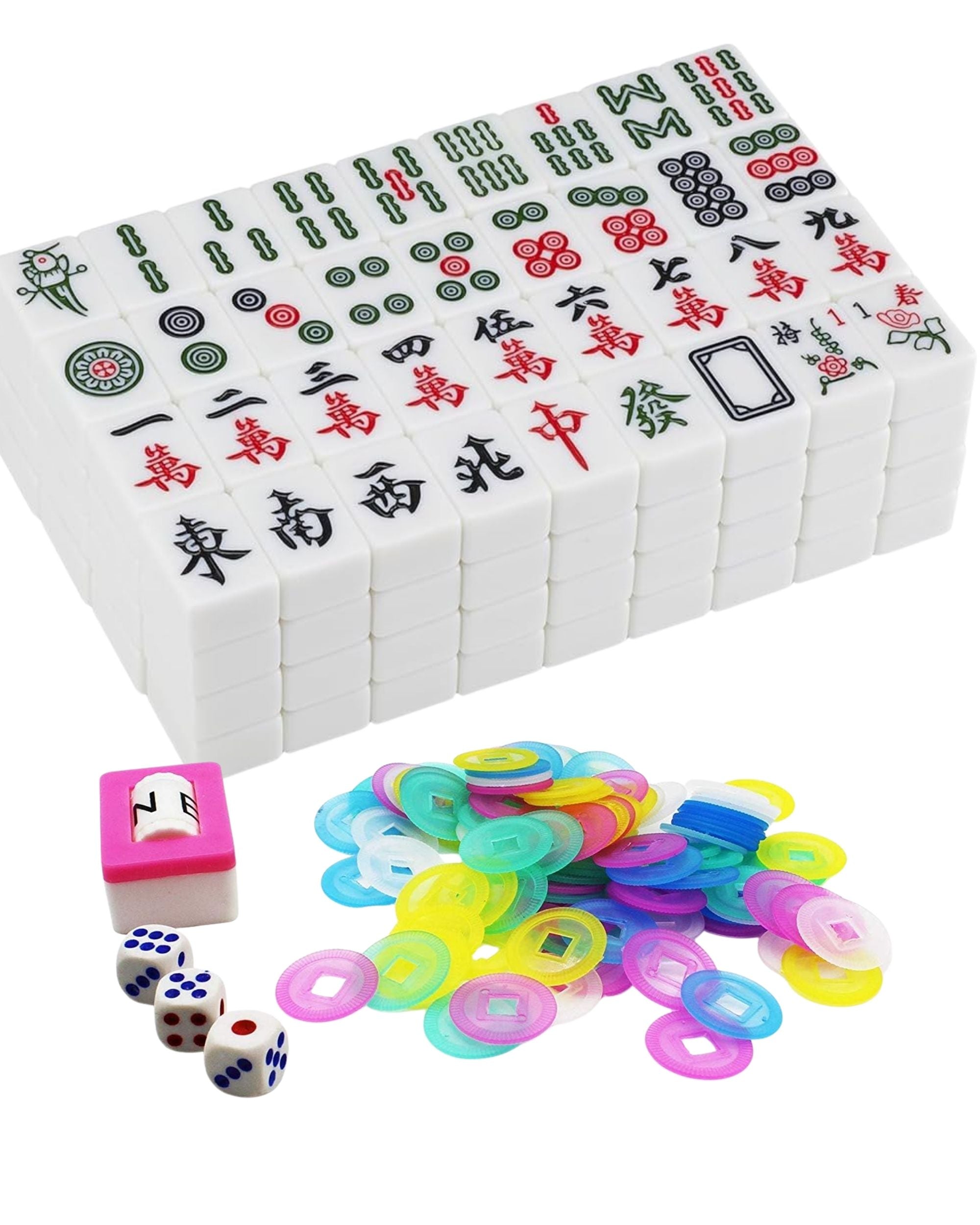 Premsons® Complete American Mahjong Set - Classic White Tiles – Tiles, Racks, Pushers, Dice, Beginner Guide & Storage Carry Bag – Portable Travel Game Kit (Copy)