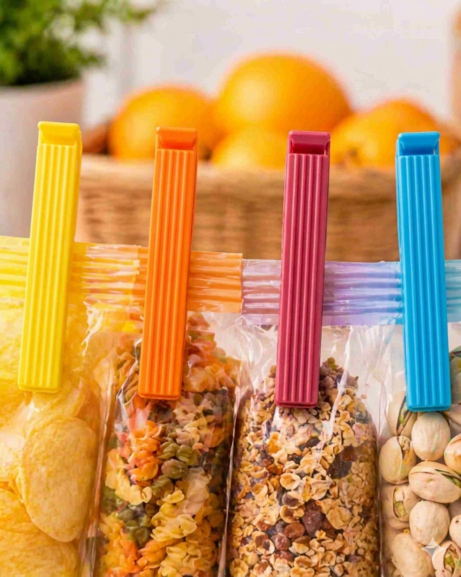 Premsons® Sealing Clips for Food Bags – Reusable Airtight Snack & Storage Bag Clips, Multipurpose Kitchen Organizer Clips (Set of 3 packs)