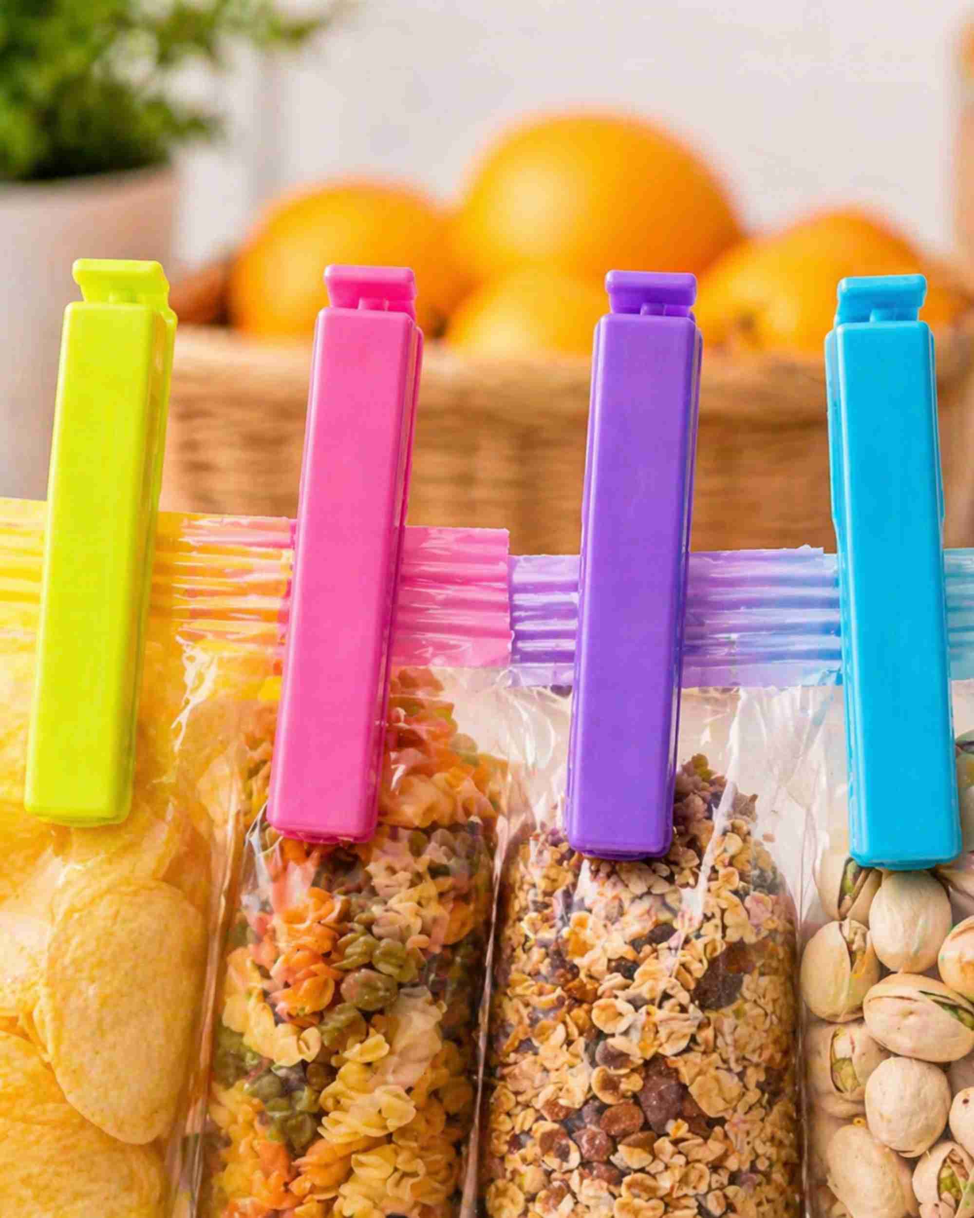 Premsons® Sealing Clips for Food Bags – Reusable Airtight Snack & Storage Bag Clips, Multipurpose Kitchen Organizer Clips (Set of 3 packs)