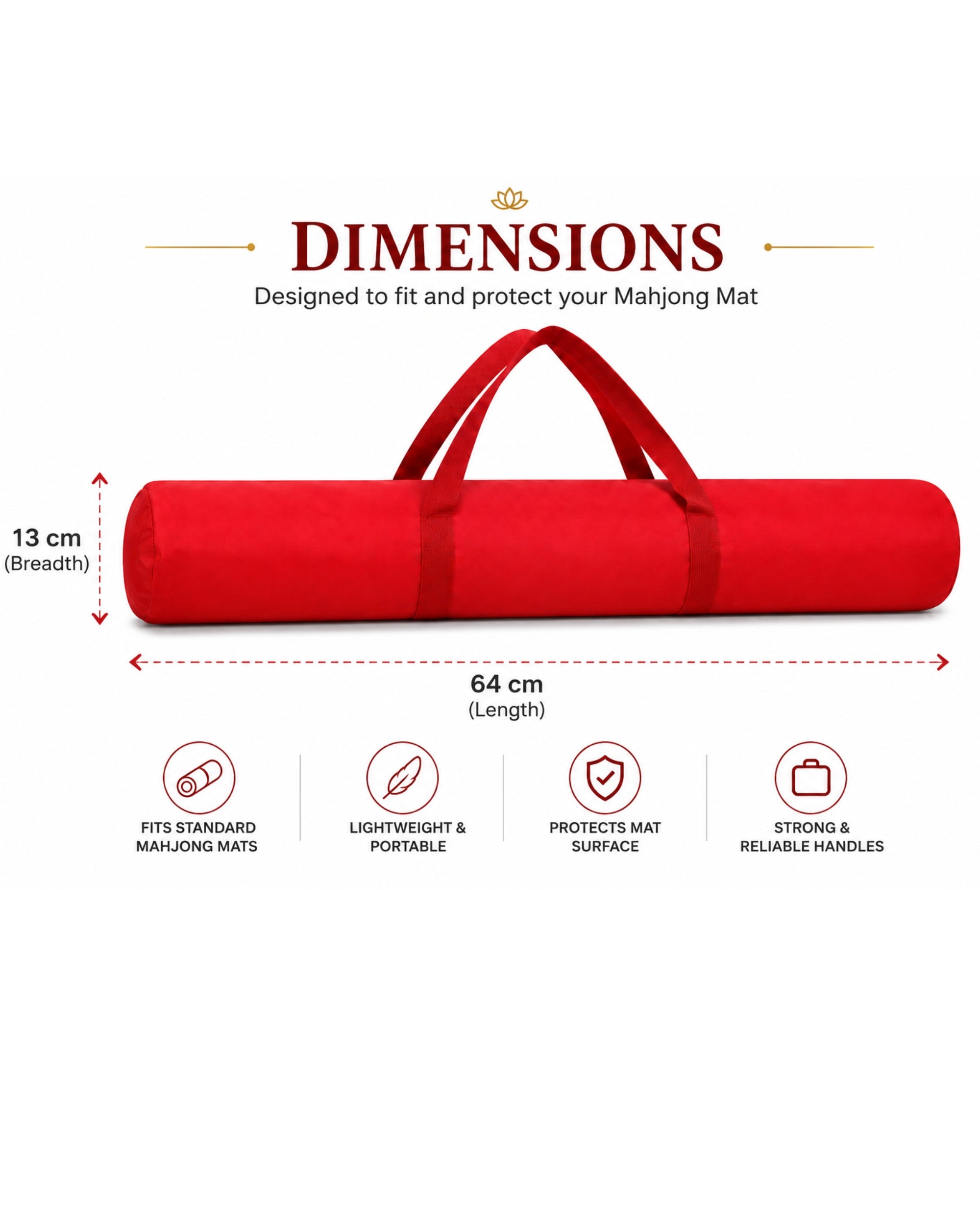 Premsons® Premium Mahjong Mat Carry Bag – Stylish, Durable & Easy Storage for Mahjong Playing Mats