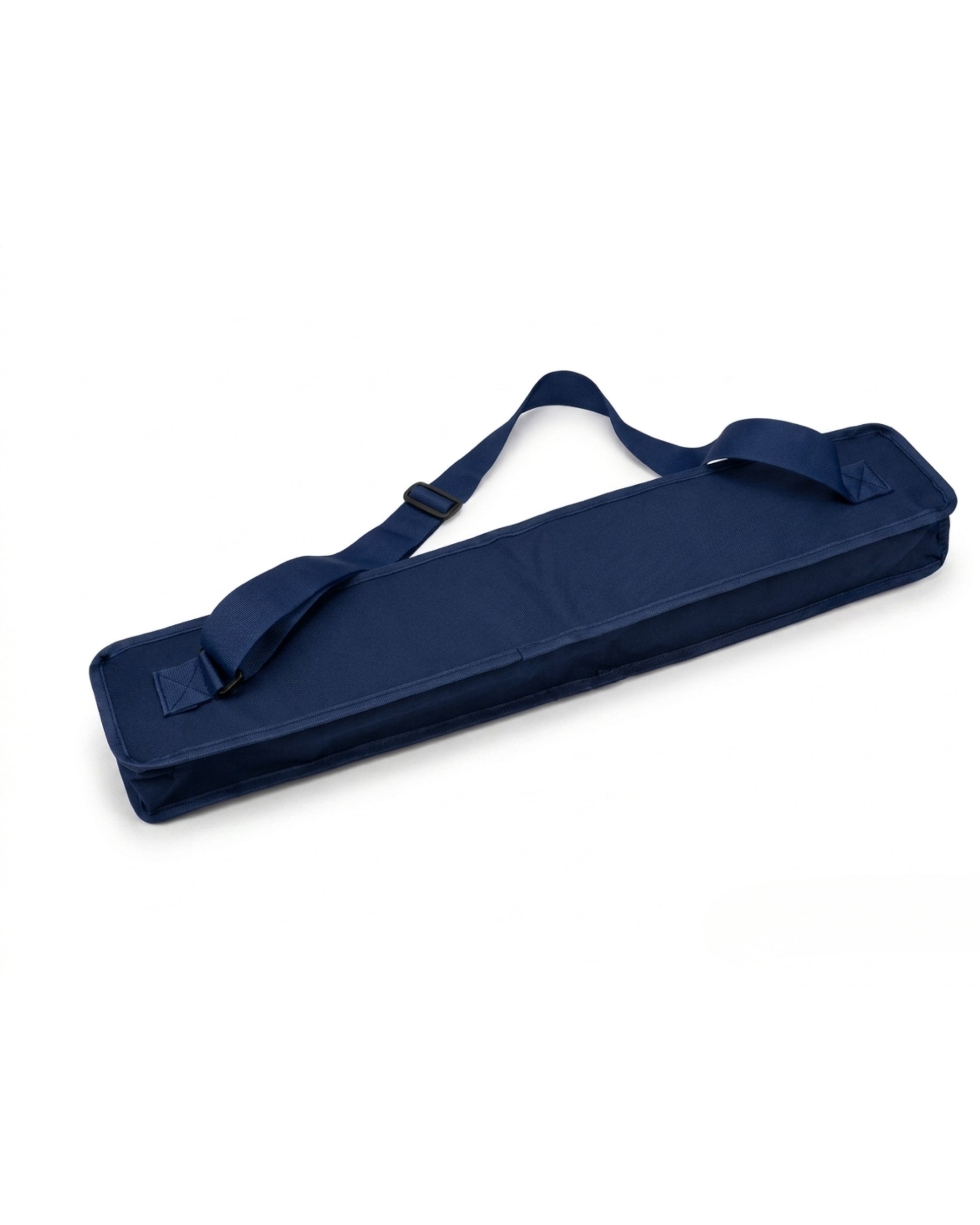 Navy mahjong mat carry bag with shoulder handle and end strap