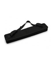 Black mahjong mat carry bag with long strap and top handle loop