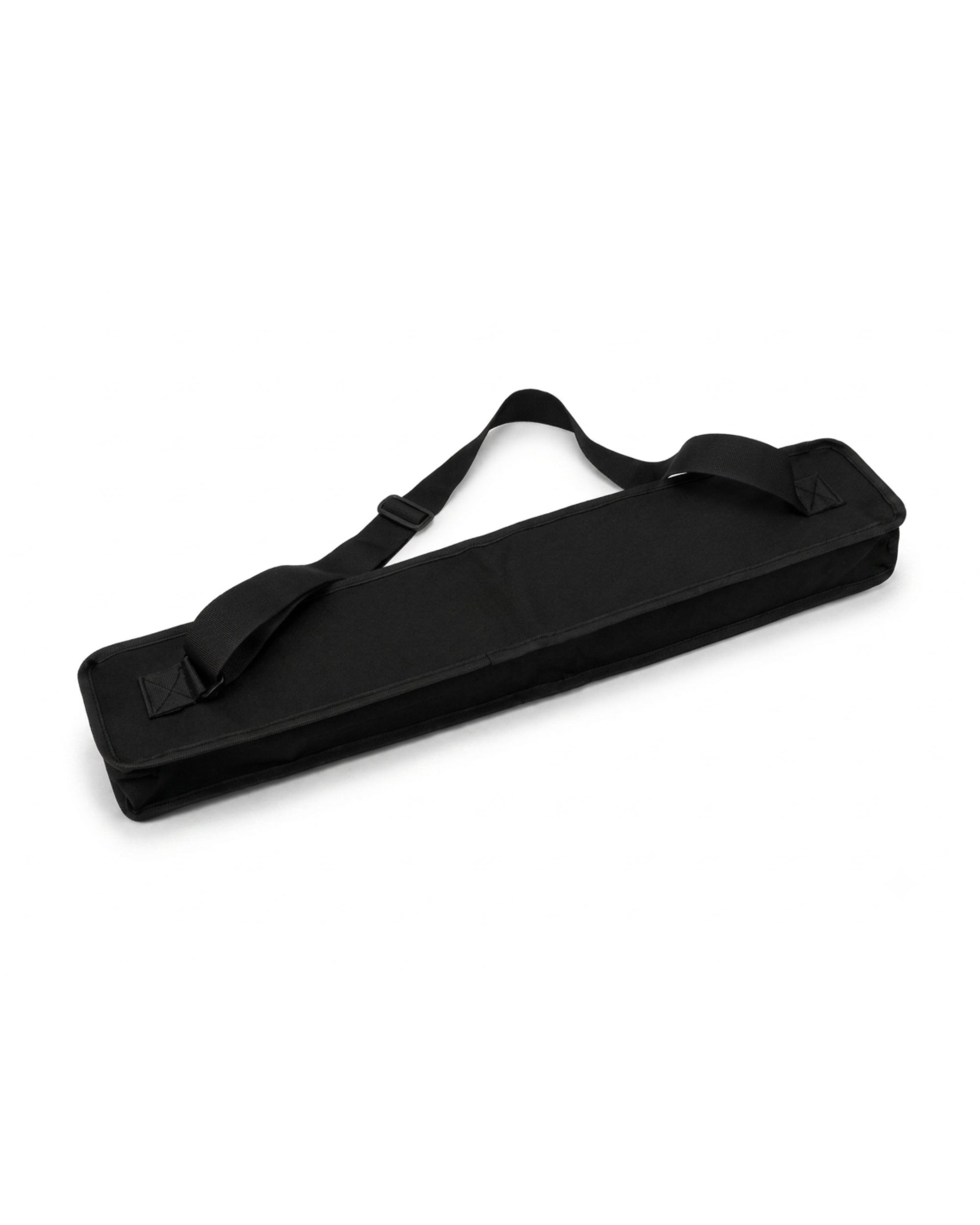 Black mahjong mat carry bag with long strap and top handle loop