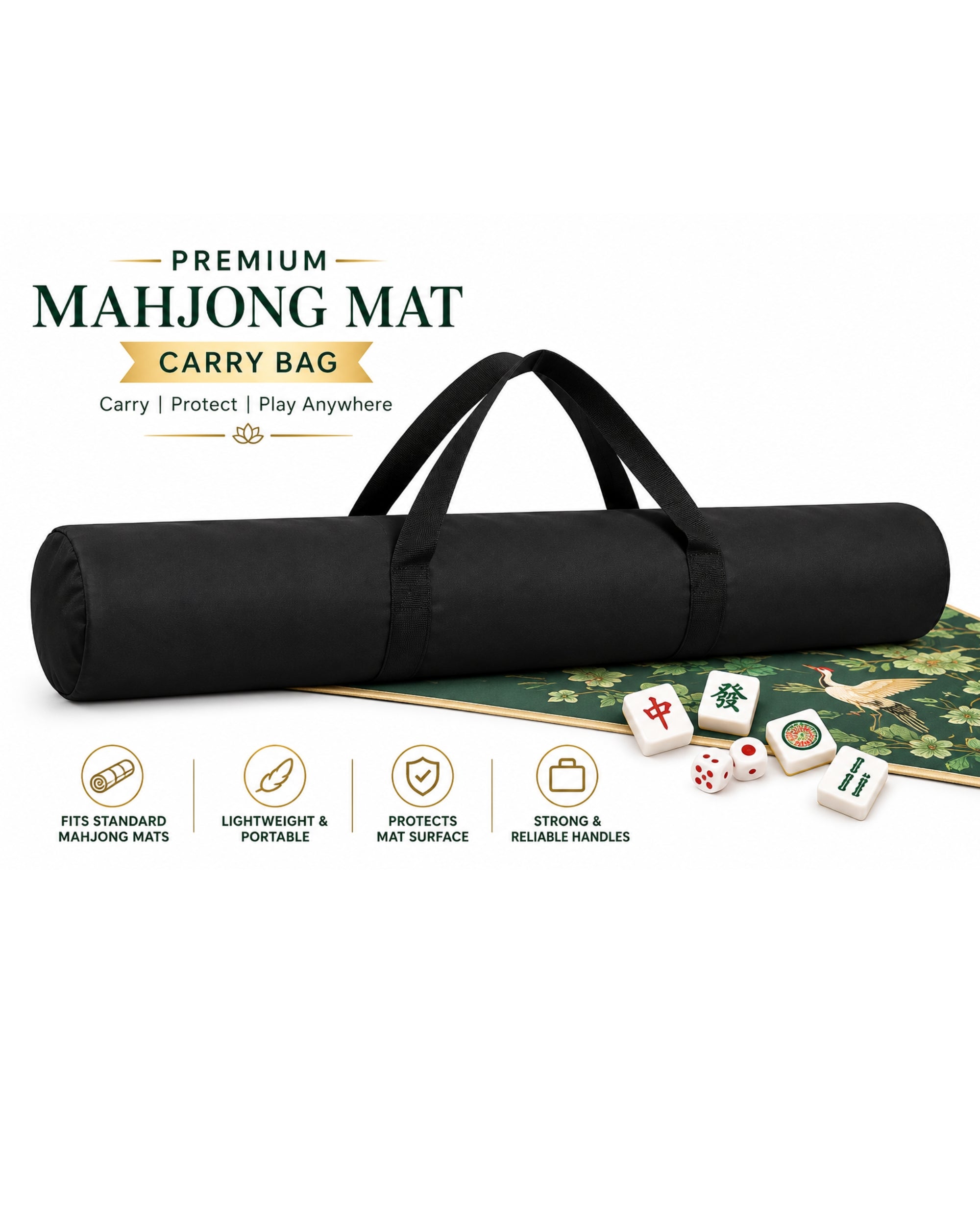Premsons® Premium Mahjong Mat Carry Bag – Stylish, Durable & Easy Storage for Mahjong Playing Mats