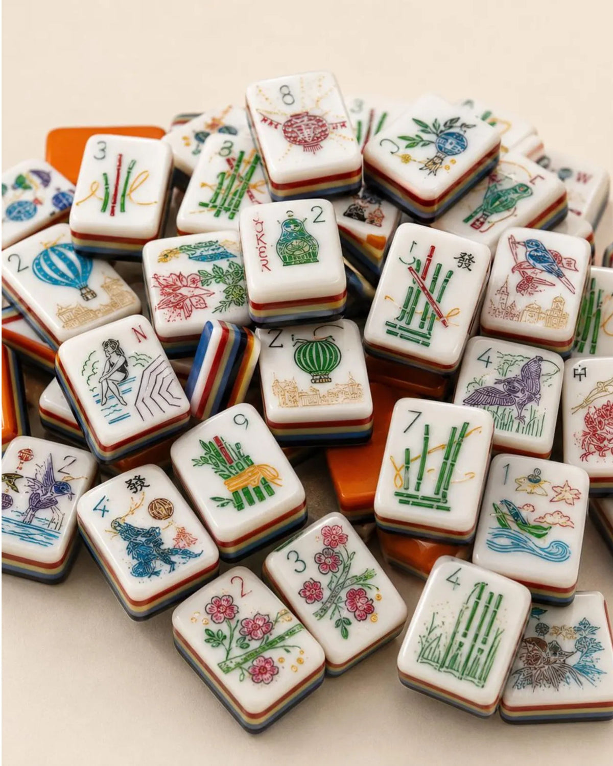 Premsons® Luxury Mahjong Tiles Set – 160-Piece Luxury 7 Layer Acrylic Tiles - Tiles Only