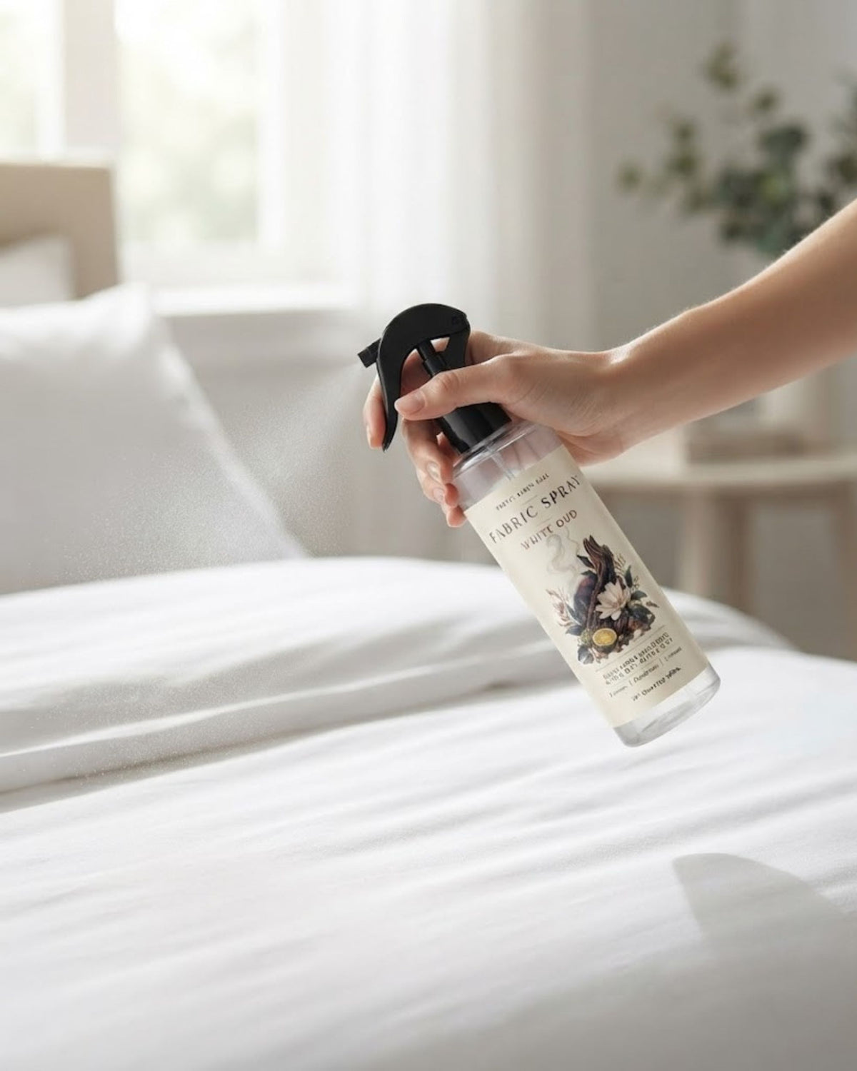 Premsons® White Oud Fabric Spray – Premium Fabric & Linen Freshener, Long-Lasting Fragrance.