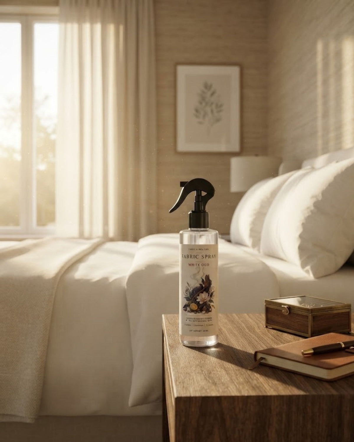 Premsons® White Oud Fabric Spray – Premium Fabric & Linen Freshener, Long-Lasting Fragrance.