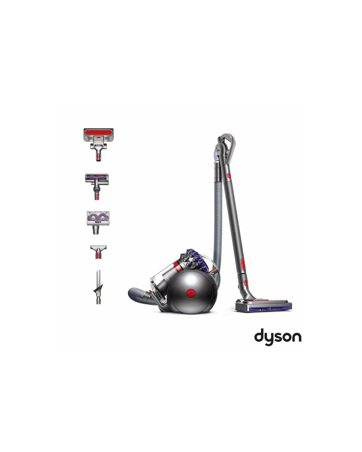 Dyson bagless cylinder vacuum with crevice, brush and floor tool attachments