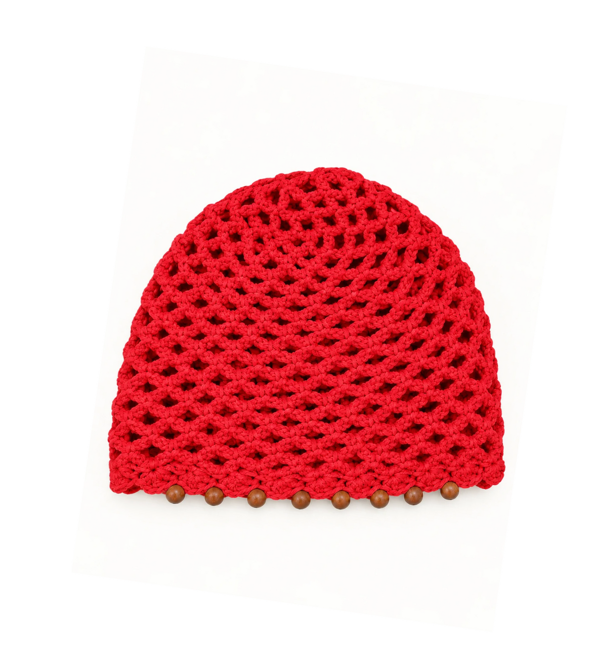 Eternia® Red Knitted Beanie Cap with Decorative Orange Trim | Winter Warm Hat