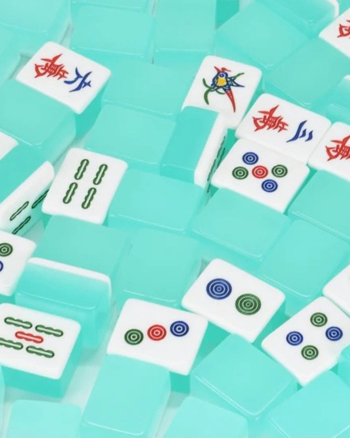 Premsons® Singapore Jelly Mahjong Set with 4 Extra Animal Tiles | Colourful Mahjong Game Set with Accessories-Green