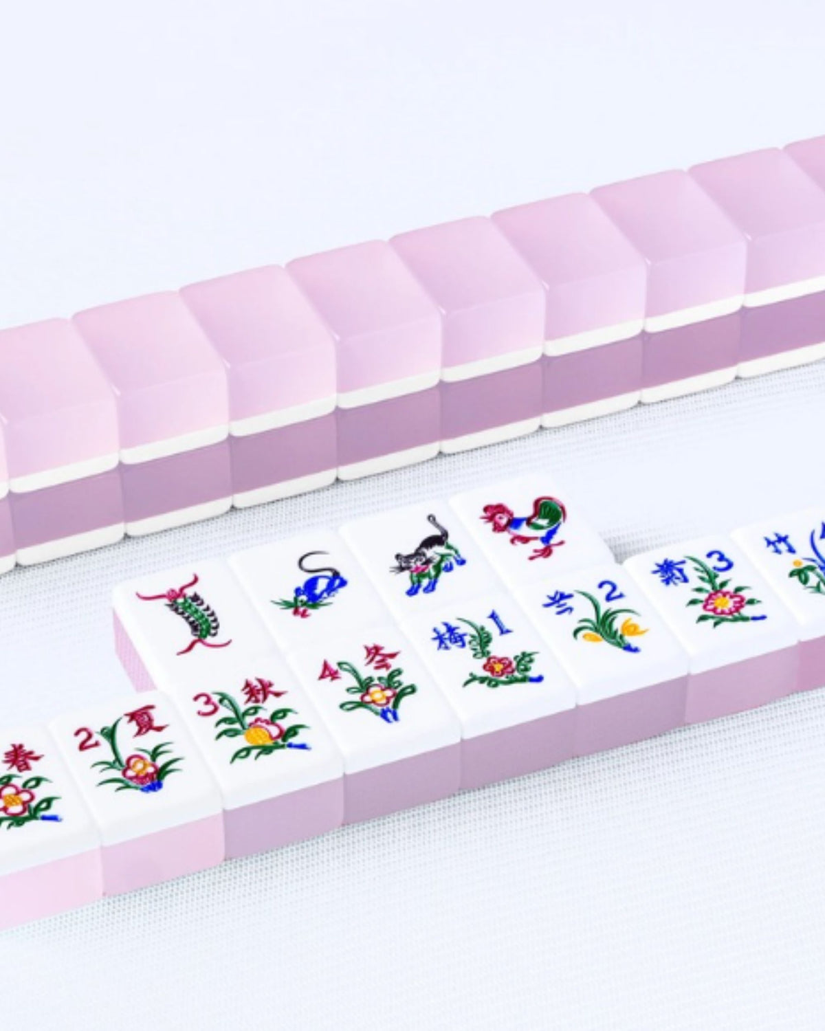 Premsons® Singapore Jelly Mahjong Set, Tiles, 160 Pieces with 4 Extra Animal Tiles-Lavender