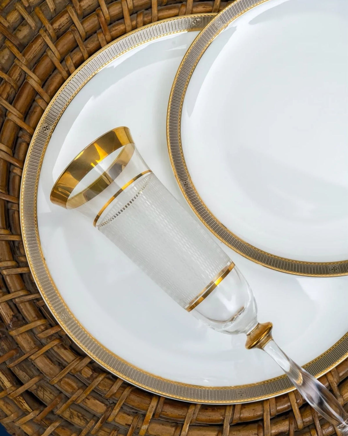 Premsons® White Dinner Set with Gold Textured Border | Luxury Dinnerware Collection