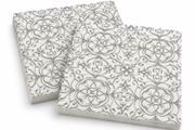 Premsons® Pack of 2 Ivory Tissue Paper Napkins with Silver Grey Geometric Floral Print, 34 × 34 cm