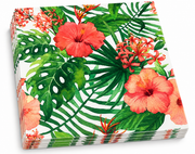 Premsons® Tropical Hibiscus Floral Tissue Paper Napkins, Green Leaf Print, 34 × 34 cm, Pack of 2
